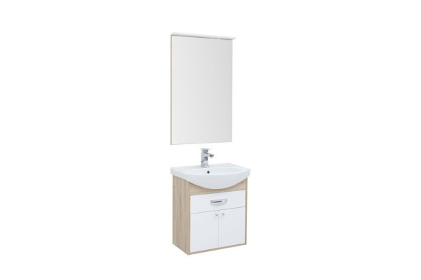 Мебель для ванной Aquanet Грейс 60 дуб сонома/белый (1 ящик, 2 дверцы)