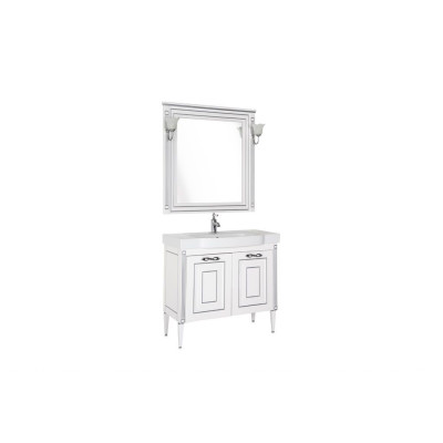 Мебель для ванной Aquanet Паола 90 белый/серебро (керамика)