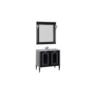 Мебель для ванной Aquanet Паола 90 черный/серебро (литьевой мрамор)