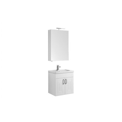 Мебель для ванной Aquanet Рондо 60 белый (2 дверцы, зеркало камерино)
