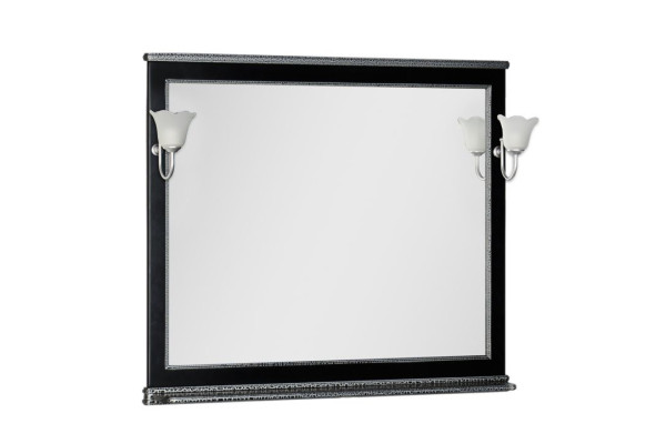 Зеркало Aquanet Валенса 110 черный краколет/серебро