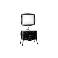 Мебель для ванной Aquanet Виктория 90 черный/золото