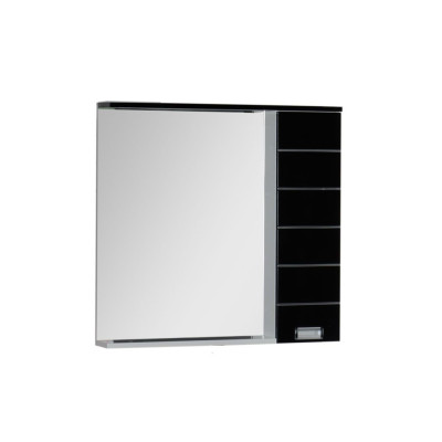 Зеркало-шкаф Aquanet Доминика 90 L LED черный