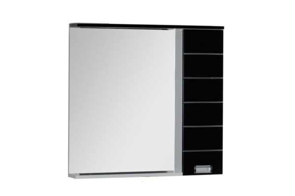 Зеркало-шкаф Aquanet Доминика 90 L LED черный