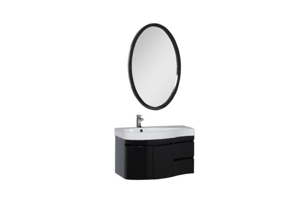 Мебель для ванной Aquanet Сопрано 95 L черный (2 дверцы 2 ящика)