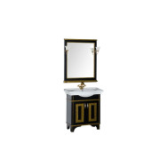 Мебель для ванной Aquanet Валенса 80 черный краколет/золото