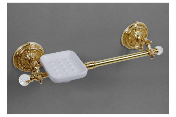 Держатель для полотенец с мыльницей Art&Max Barocco Crystal AM-2057P-Do-Ant-C